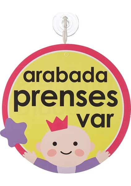 Araba Cam Yazısı Arabada Prenses Var (Pembe)