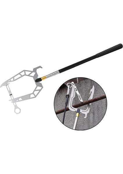 U Tip Teleskopik Tekne Kanca Dock Thread Dış Mekan Hızlı B Adaptörü Rod (Yurt Dışından)