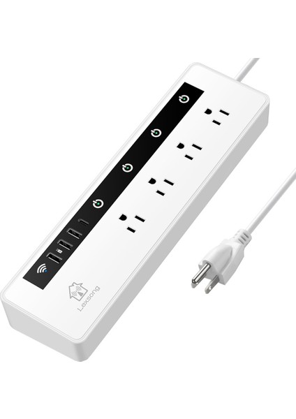4 Ac Çıkışı ve 3 USB Bağlantı Noktası ile Şerit (Yurt Dışından)