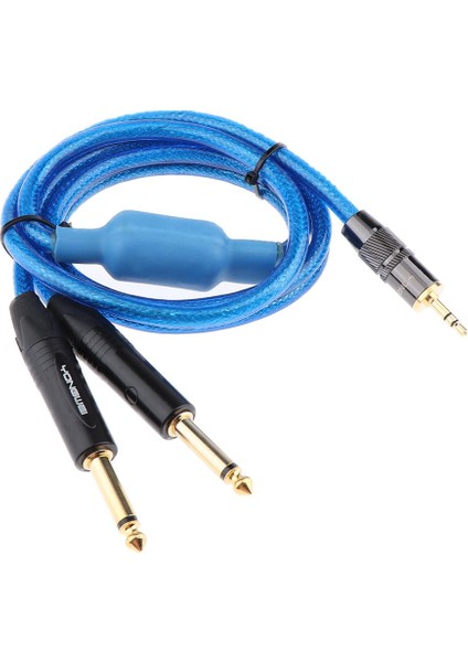 Mavi Için 3,5 mm Erkek Ila Çift 6.35MM Erkek Adaptör Ses Kablosu, 1m (Yurt Dışından)