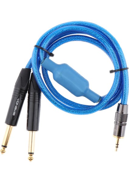 Mavi Için 3,5 mm Erkek Ila Çift 6.35MM Erkek Adaptör Ses Kablosu, 1m (Yurt Dışından)