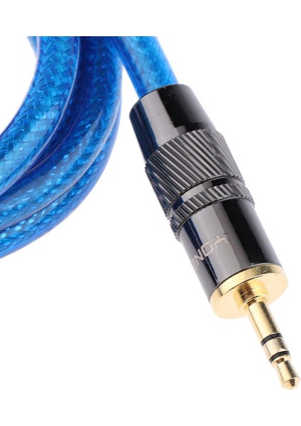 Mavi Için 3,5 mm Erkek Ila Çift 6.35MM Erkek Adaptör Ses Kablosu, 1m (Yurt Dışından)