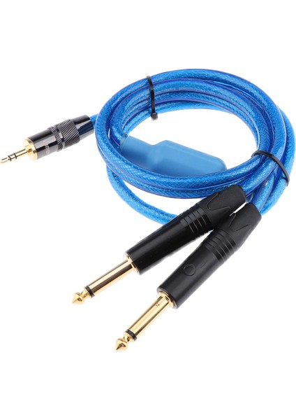 Mavi Için 3,5 mm Erkek Ila Çift 6.35MM Erkek Adaptör Ses Kablosu, 1m (Yurt Dışından)
