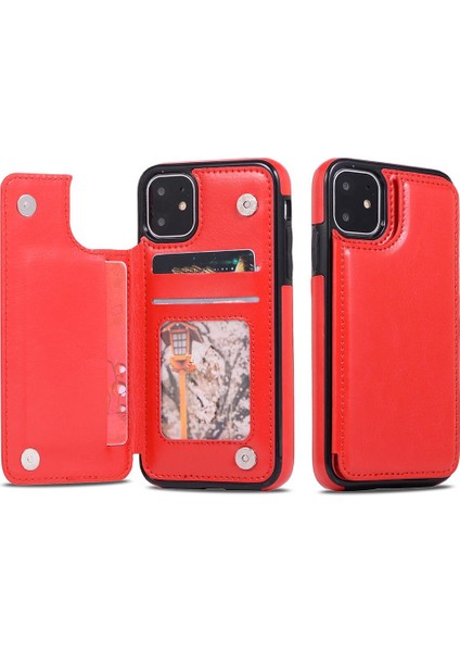 Telefon Arka Kapak Deri Kılıfı 6.1 Inç Kırmızı (Yurt Dışından) fiyatları