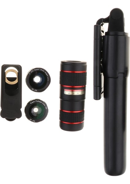 12X Telefon Teleskop 6 Takım Elbise Lens Kiti Siyah (Yurt Dışından) fırsatları
