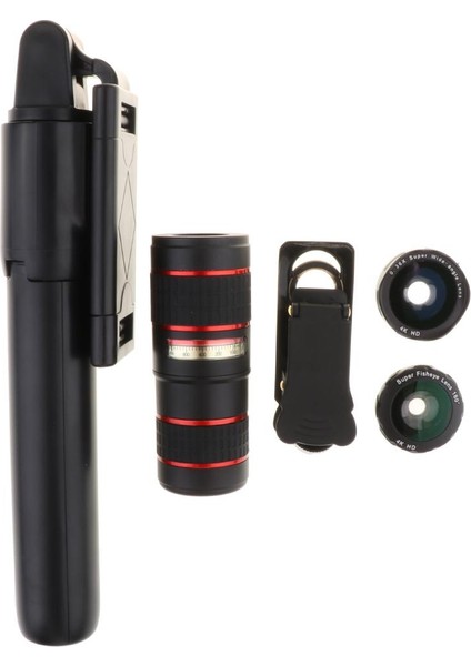 12X Telefon Teleskop 6 Takım Elbise Lens Kiti Siyah (Yurt Dışından) indirimleri