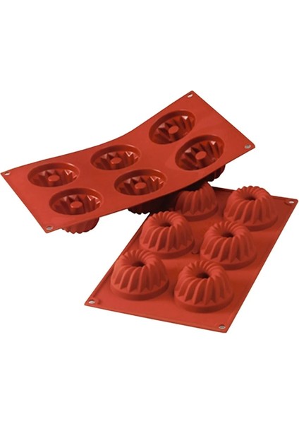 Kek Kalıbı Boru Desenli Silikon Çikolata, Kek , Muffin, Dondurma Kalıbı 6'lı