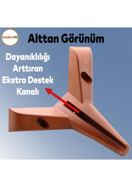 Napoli Lüks Mobilya Kanepe Sehpa Puf Koltuk Ayağı 14 cm Kahverengi Ahşap Desenli Baza Ayakları
