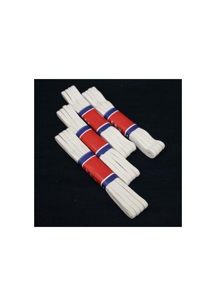 4 Adet 0.80 cm Beyaz Bel Paça Don Lastiği Geniş Yassı Lastik 40 M