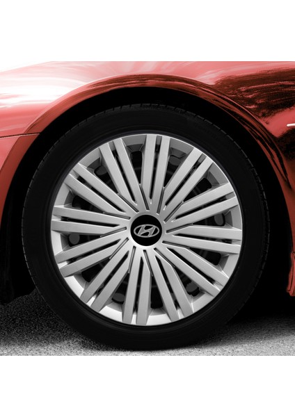 Hyundai Accent Era 14 Inç Jant Kapağı Amblemli Gri 4'lü Set 125