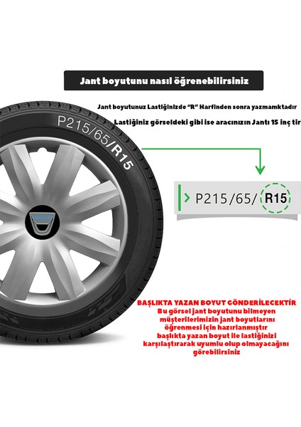 Dacia 13 Inç Uyumlu Jant Kapağı Amblemli Gri 4'lü Takım 115