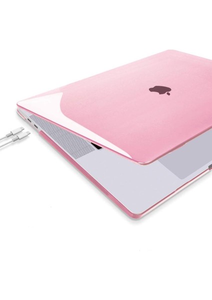 Apple 13" Macbook Air M2 A2681 Kristal Pembe Kılıf Koruyucu Kapak CMMA-136P