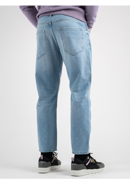 Erkek Rahat Kesim Kot Pantolon Onsavı Crop L. Blue 4858 Jeans 22024858