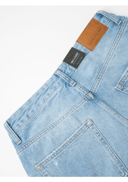 Erkek Rahat Kesim Kot Pantolon Onsavı Crop L. Blue 4858 Jeans 22024858