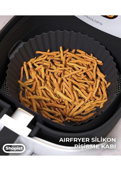 Jındar Life Airfryer Silikon Pişirme Kabı Hava Fritözü Kabı Airfryer Aksesuar Tüm Airfryer'lara Uyumlu