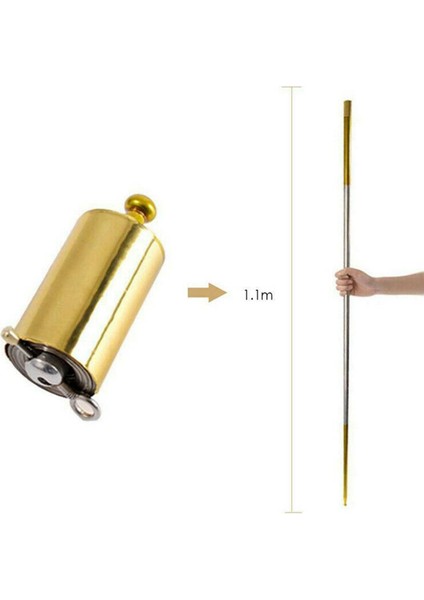 3.6FT/110CM Çelik Görünen Baston Sahne Hilesi, Altın. 1m 1.1m