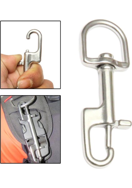 Scuba Dalış Parçası Alet Aksesuarları Için 5xstainless Çelik Döner Snap Hook Clip 100MM 5 Pcs