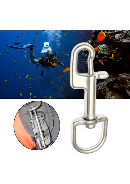 Scuba Dalış Parçası Alet Aksesuarları Için 5xstainless Çelik Döner Snap Hook Clip 100MM 5 Pcs