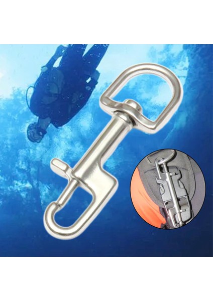 Scuba Dalış Parçası Alet Aksesuarları Için 5xstainless Çelik Döner Snap Hook Clip 100MM 5 Pcs