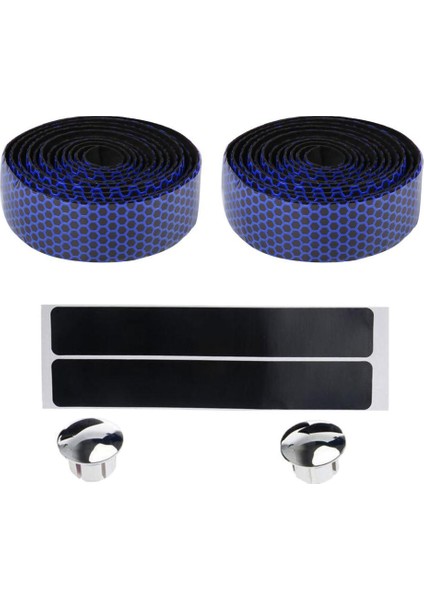 Yumuşak Bisiklet Gidon Bant Bar Ucu Açık Hava Sporları Kaymaz Mavi