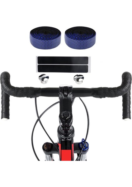 Yumuşak Bisiklet Gidon Bant Bar Ucu Açık Hava Sporları Kaymaz Mavi indirimleri
