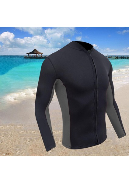 Erkekler Wetsuit Top 2mm Neopren Aerobik Soğukta Sörf