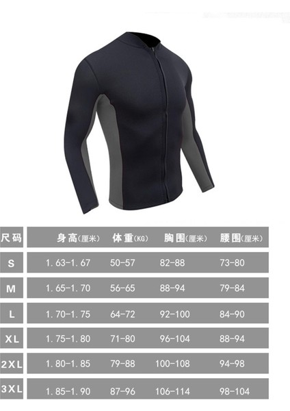 Erkekler Wetsuit Top 2mm Neopren Aerobik Soğukta Sörf