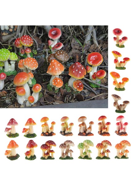 Minyatür Peri Bahçesi ve Teraryum Mantar Heykeli Dekor Parlak Kırmızı (Yurt Dışından) modelleri