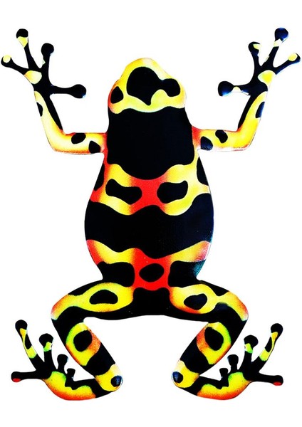 Kurbağa Metal Renkli Heykel Süsleri Dış Bahçe Duvar Dekoru (Yurt Dışından)