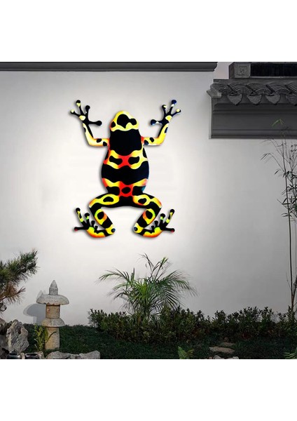 Kurbağa Metal Renkli Heykel Süsleri Dış Bahçe Duvar Dekoru (Yurt Dışından) indirimleri
