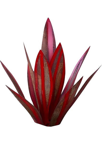 Dekoratif Agave Bitki El Boyalı Sanat Ev Dekor Aksesuarları Koyu Kırmızı 65 cm. (Yurt Dışından)