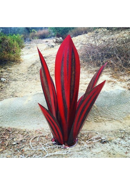 Dekoratif Agave Bitki El Boyalı Sanat Ev Dekor Aksesuarları Koyu Kırmızı 65 cm. (Yurt Dışından) modelleri