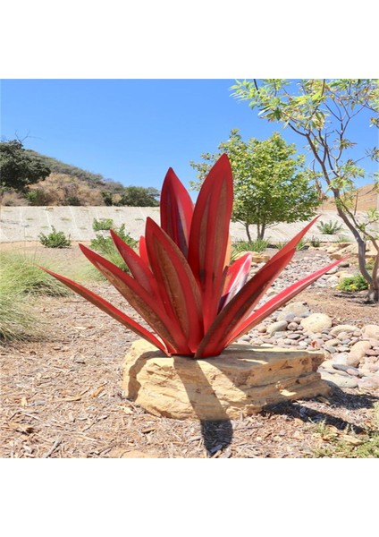 Dekoratif Agave Bitki El Boyalı Sanat Ev Dekor Aksesuarları Koyu Kırmızı 65 cm. (Yurt Dışından) fırsatları