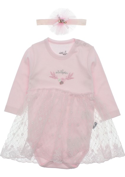 Kız Bebek Gül Nakışlı Elbise