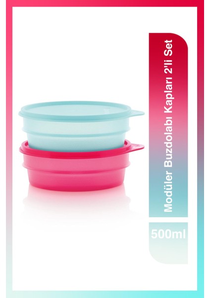 Modüler Buzdolabı Kapları 2'li Set 500 ml
