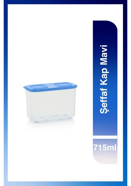 Şeffaf Kap 715ml Mavi