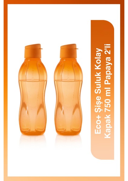 Eco+ Şişe Suluk Kolay Kapak 750 ml Papaya 2'li