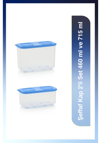 Şeffaf Kap 2'li Set 460 ml ve 715 ml