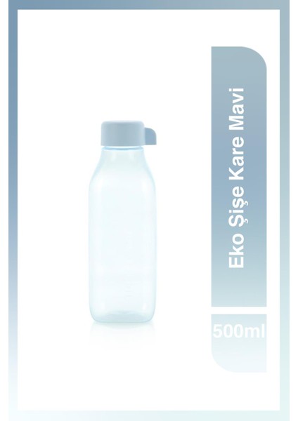 Eko Şişe Kare 500 ml Mavi