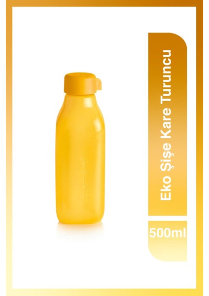 Eko Şişe Kare 500 ml Turuncu