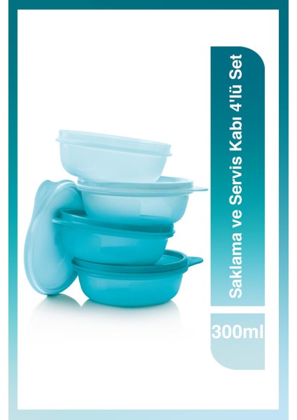 Saklama ve Servis Kabı 4'lü Set 300 ml