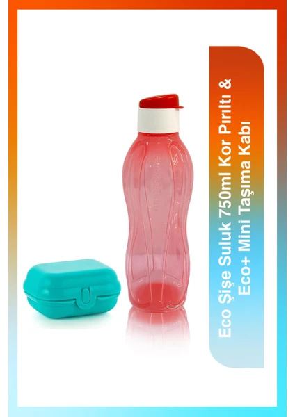 Eco Şişe Suluk 750ml Kor Pırıltı & Eco+ Mini Taşıma Kabı