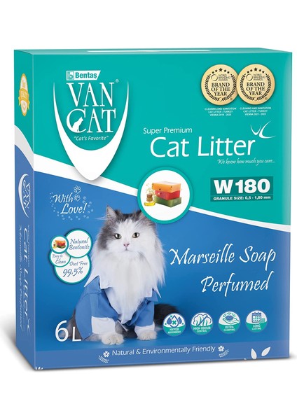 Vancat® W180 - 6l Box Marsilya Bentonite Kedi Kumu
