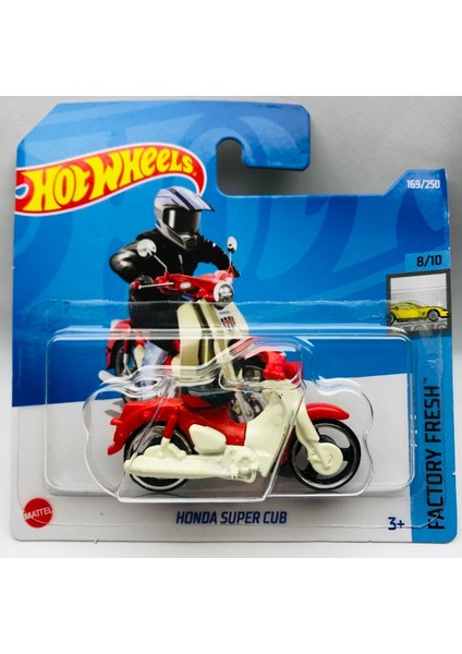 New - Yeni Honda Super Cub Mini Motosiklet 1:64 Ölçek Hot Wheels Marka 8/10