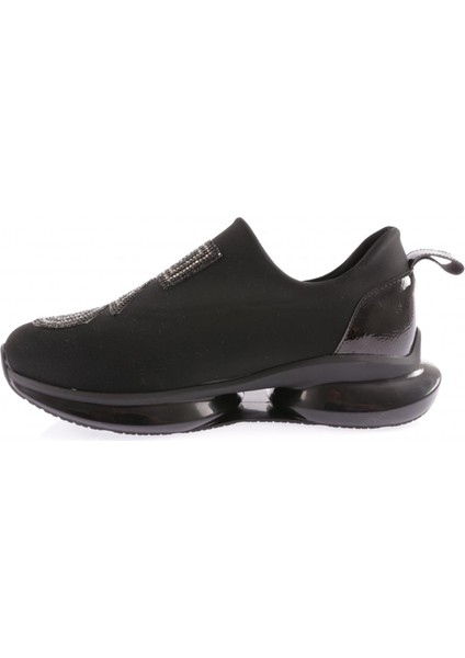 1053 Kadin Kalin Taban Strech Detayli Silver Taşli Sneakers Ayakkabi modelleri