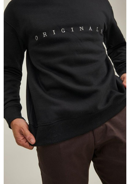 12204796_Jorcopenhagen BigSweat O Yaka Relaxed Baskılı Siyah Erkek Sweatshirt-12204796 fırsatları