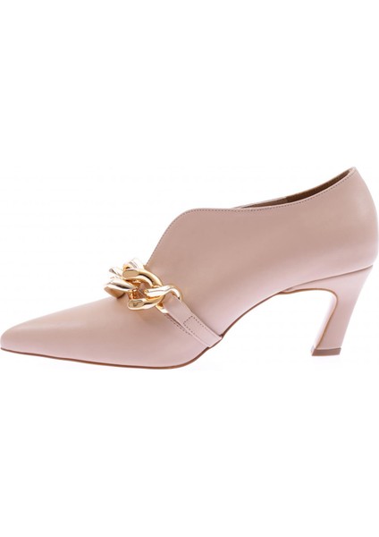 1723-22Y Kadın Sivri Burun Üstten Tüm Zincir Detaylı Topuklu Ayakkabı fırsatları