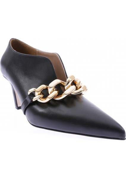 1723-22Y Kadın Sivri Burun Üstten Tüm Zincir Detaylı Topuklu Ayakkabı modelleri