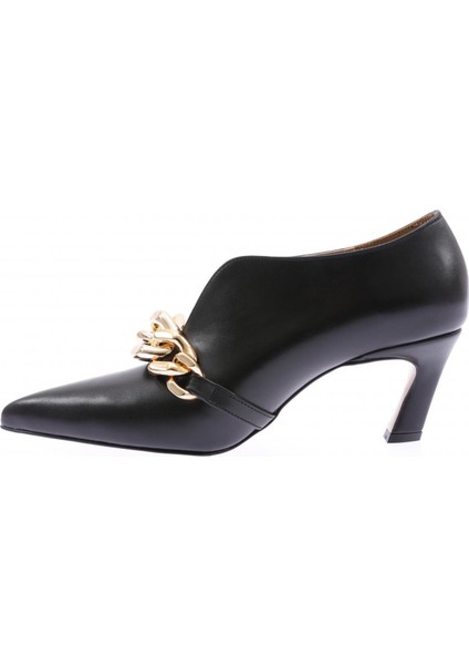 1723-22Y Kadın Sivri Burun Üstten Tüm Zincir Detaylı Topuklu Ayakkabı fırsatları