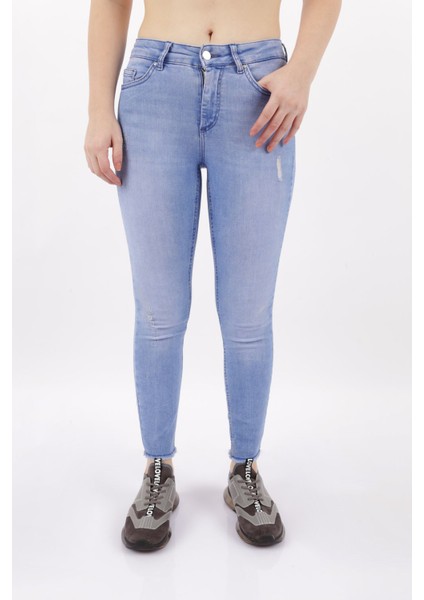 15178061 Kadın Onlblush Lıfe Mıd Sk Ak Raw REA4347 Noos Denim Pantolon